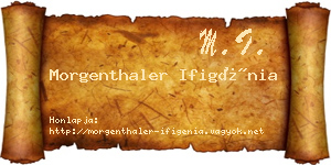 Morgenthaler Ifigénia névjegykártya